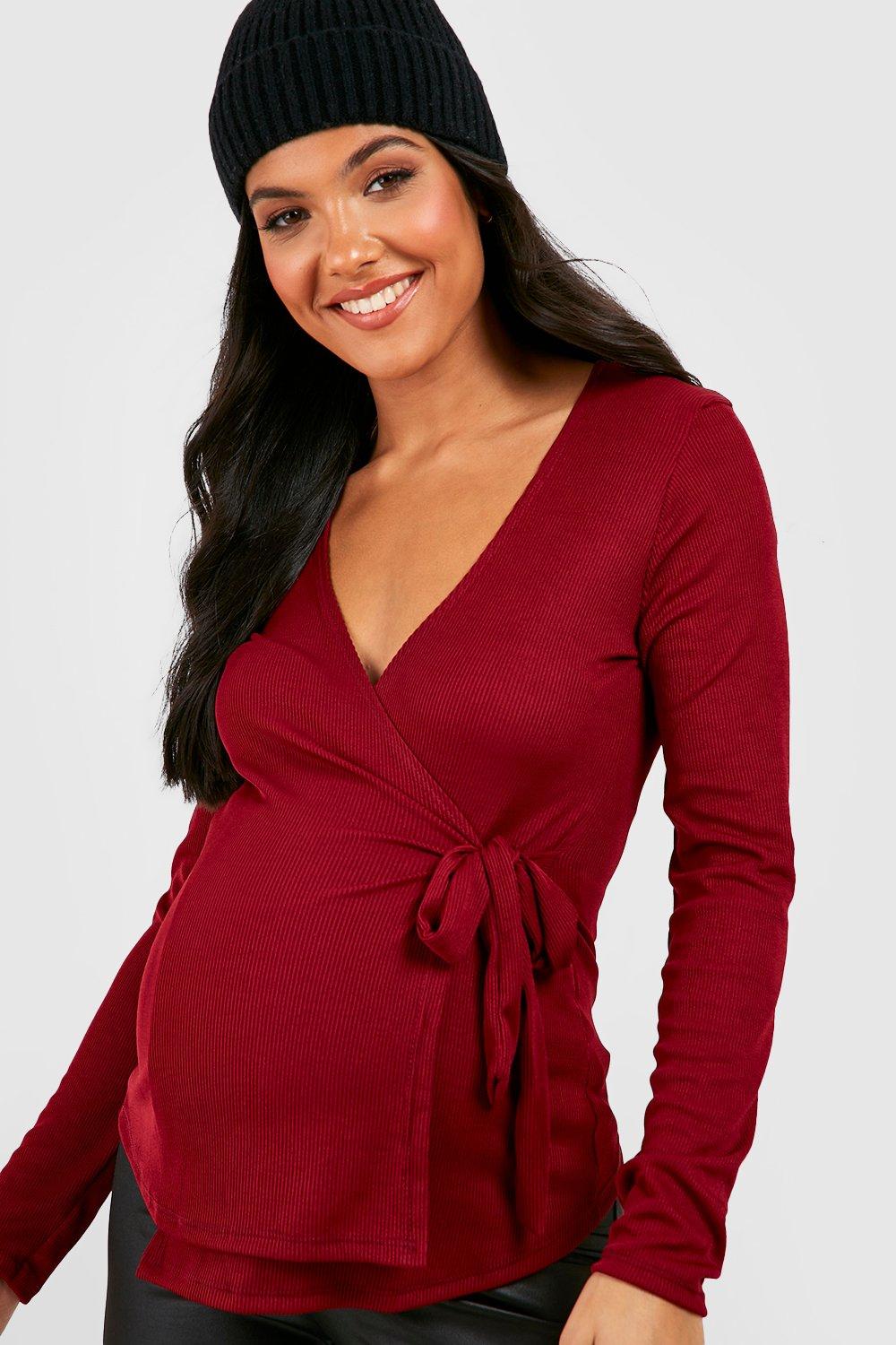 Red on sale nursing top