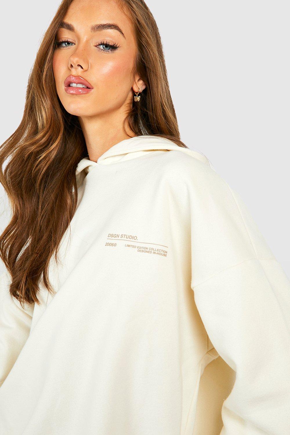 Boohoo Pittsburgh Slogan Printed Hoodie - Cream - Size L