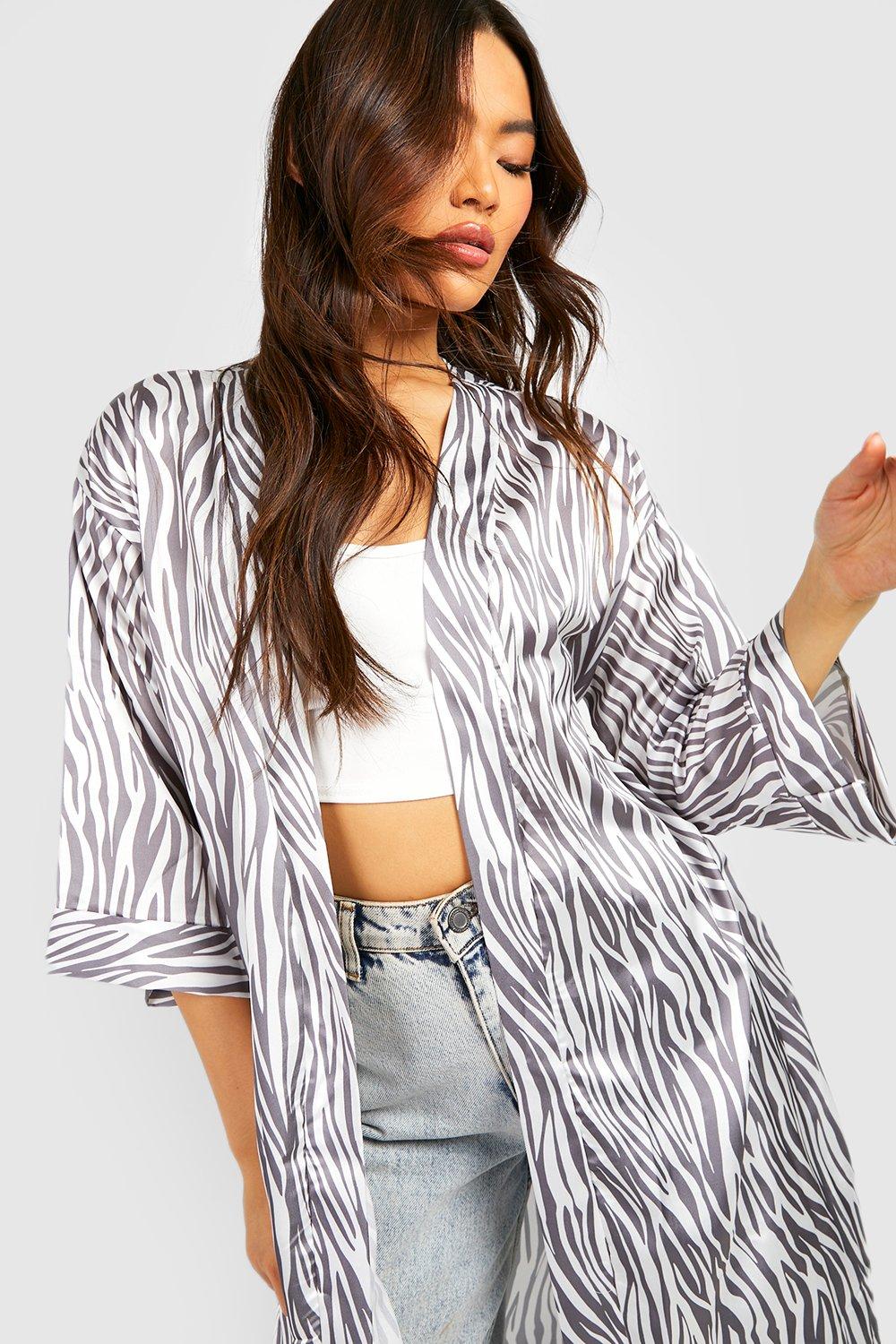 Zebra Midi Kimono