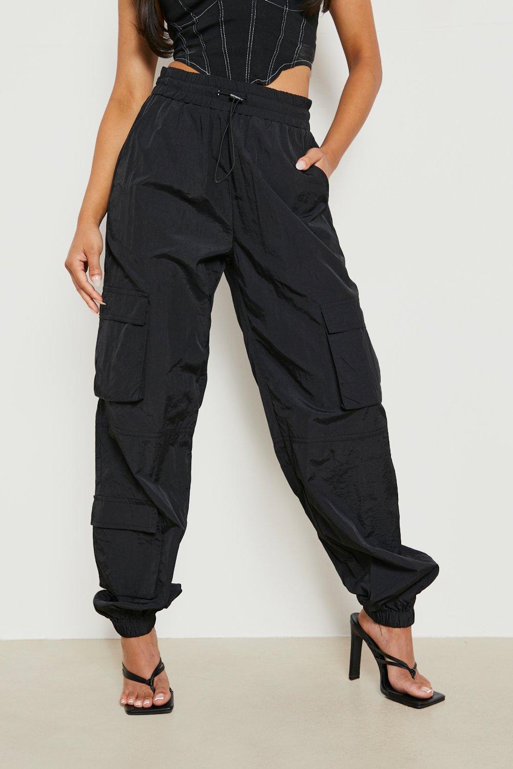 Petite Woven Pocket Drawstring Cargo Pants