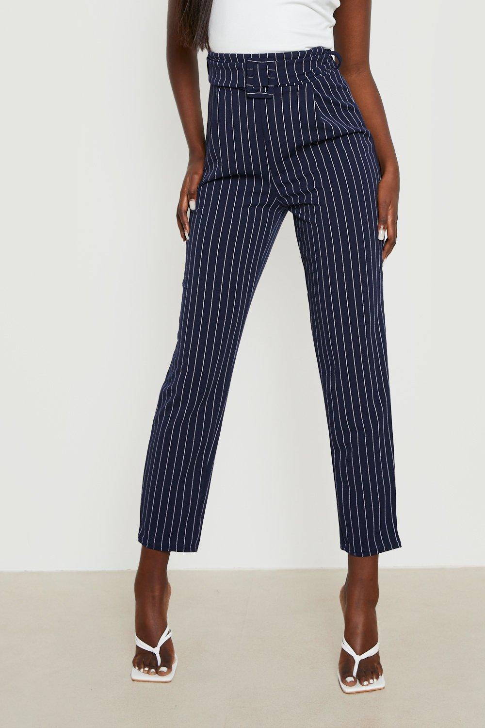 Pinstripe on sale tapered trousers