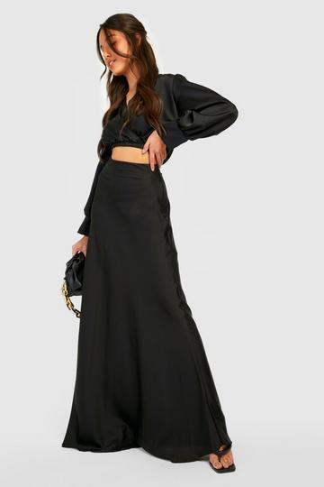 Satin Maxi Skirt black