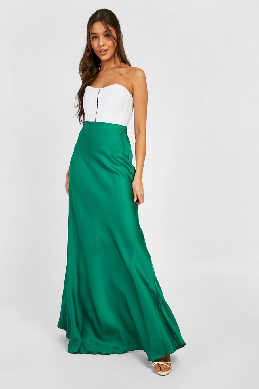 Forest Satin Maxi Skirt image number 1