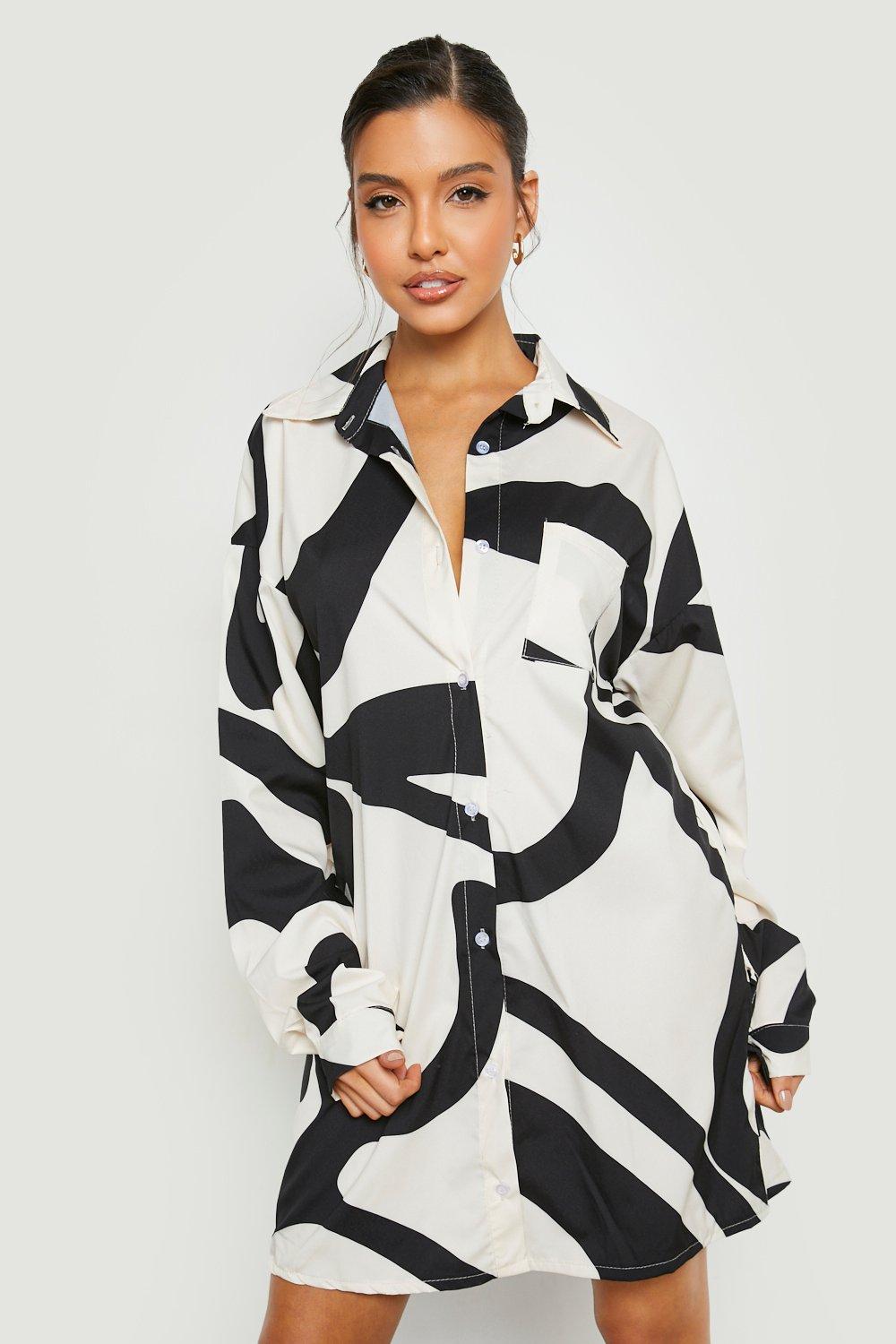 Relaxed Print Shirt Dress