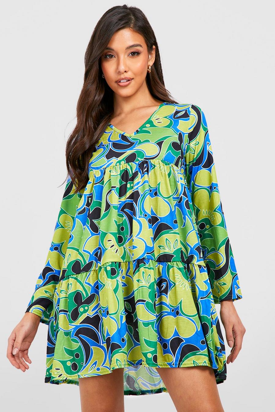 Paisley Tiered Smock Dress image number 1
