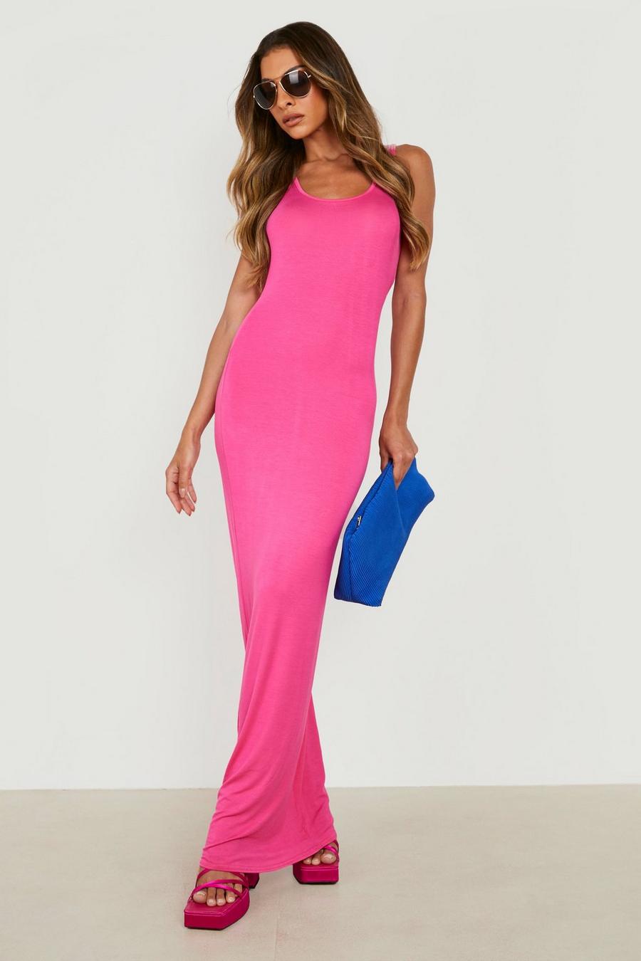 Hot pink Basics Maxi Dress image number 1