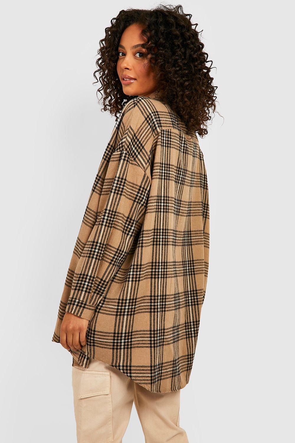 Tall Oversized Flannel Shirt | boohoo