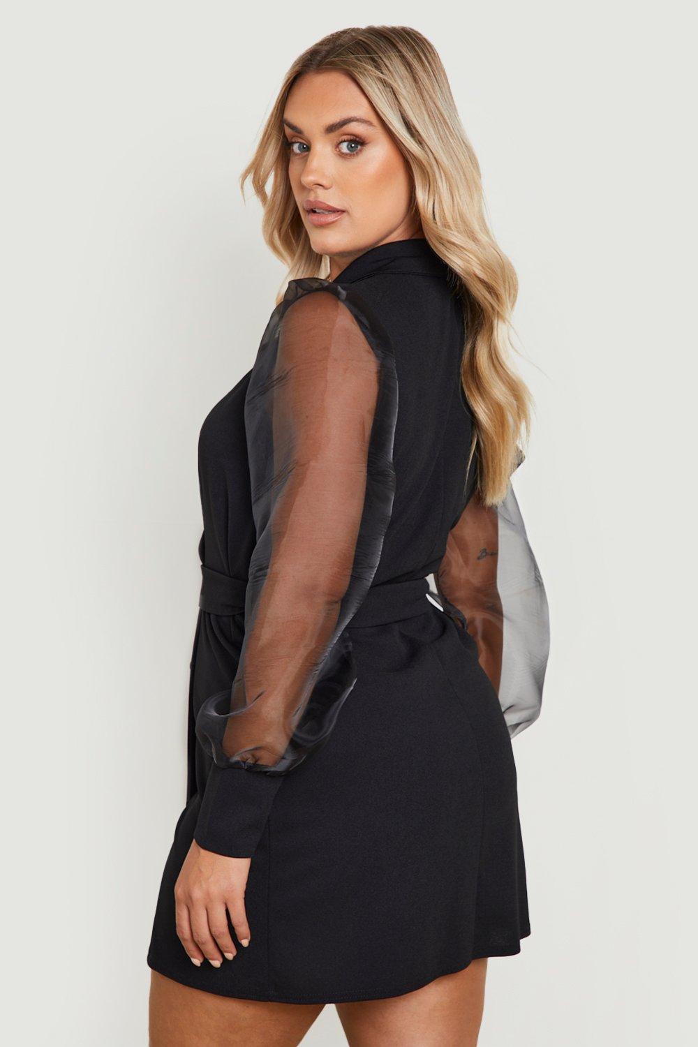 Tallâ Black Long Sleeve Blazer Dress