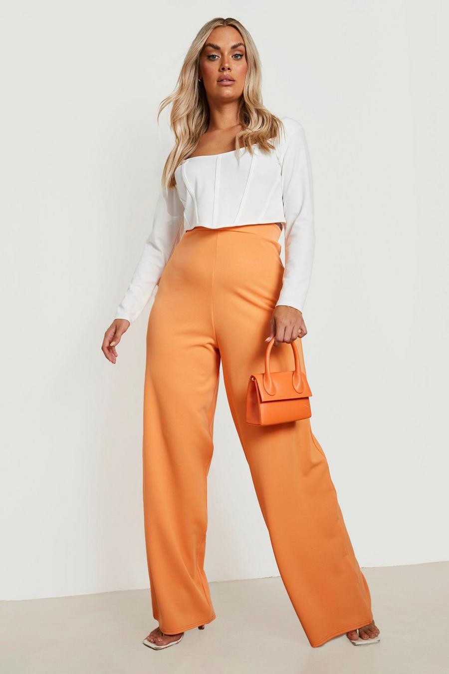 Papaya orange Plus Tailored Suit Trousers