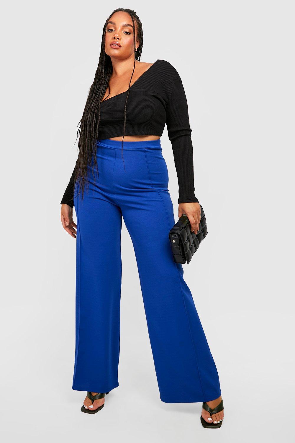 Plus size shop blue dress pants