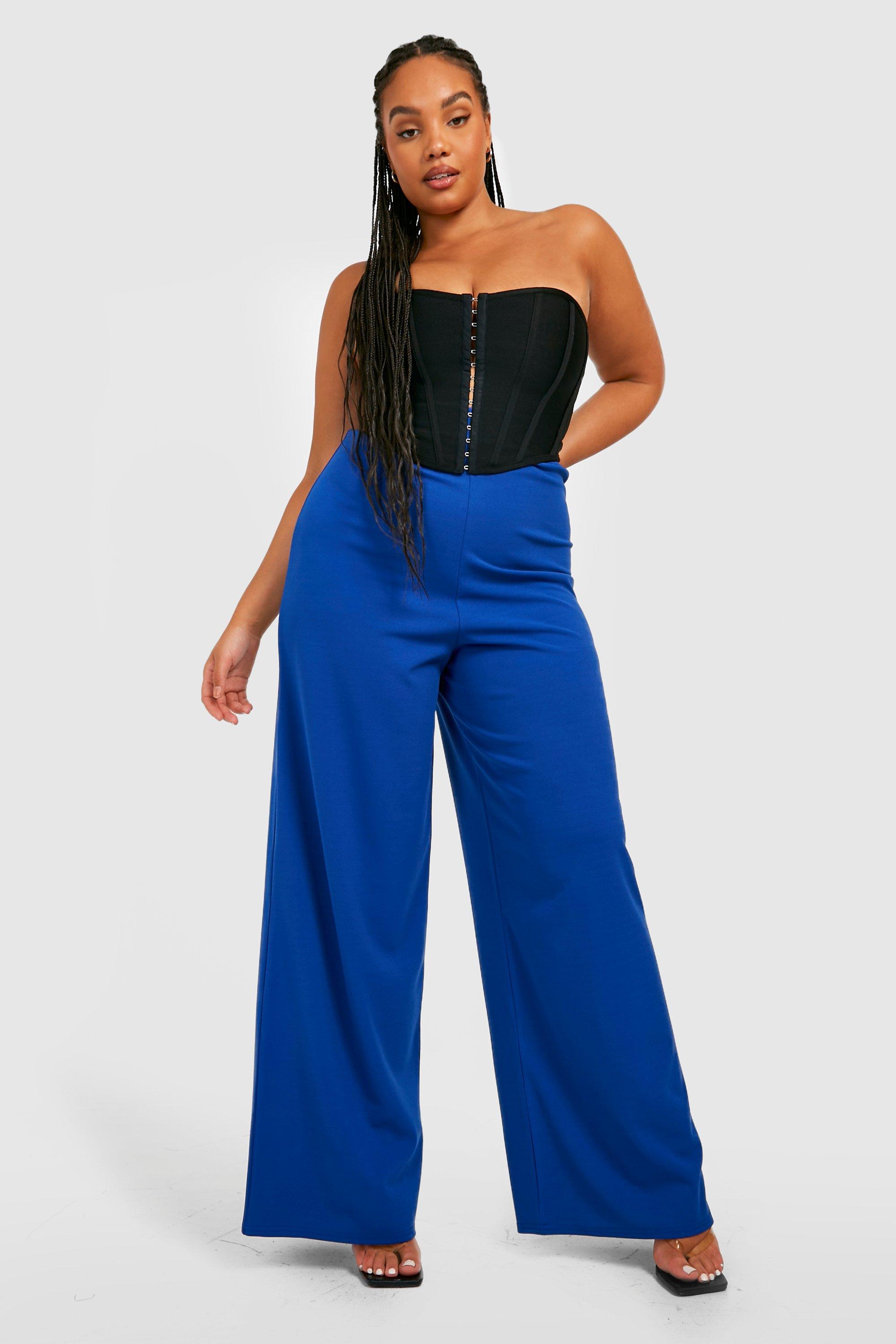 Womens Blue Plus Pants - Bottoms, Clothing