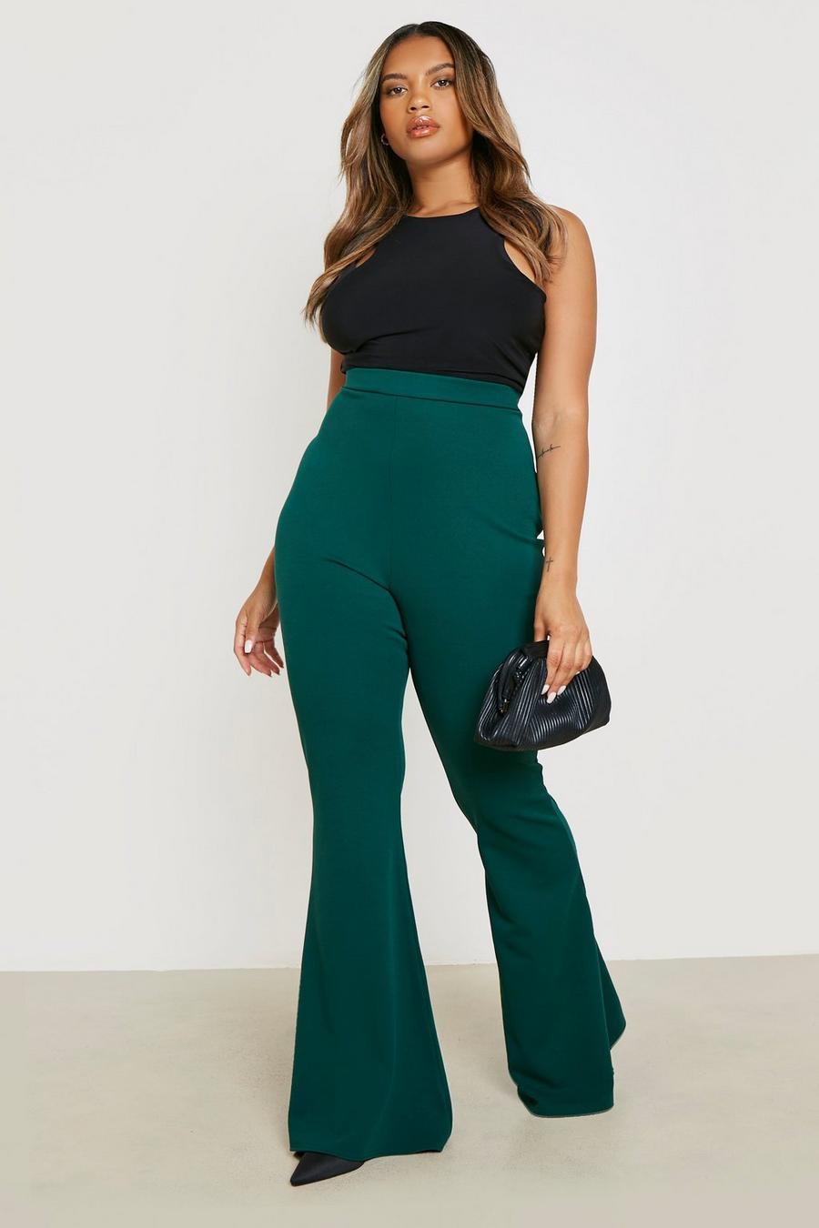 Grande taille - Pantalon flare, Emerald image number 1