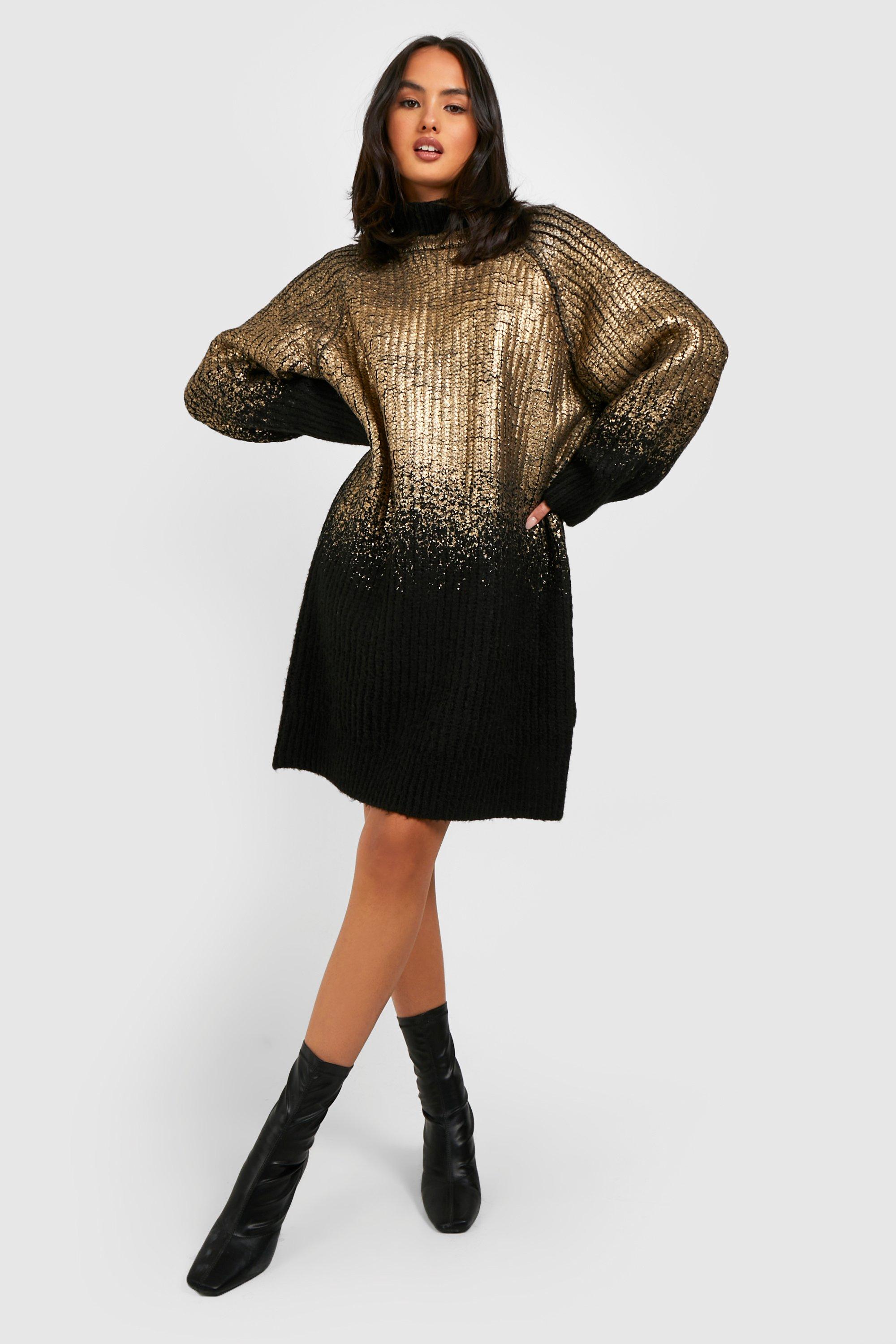 Metallic sales jumper dress