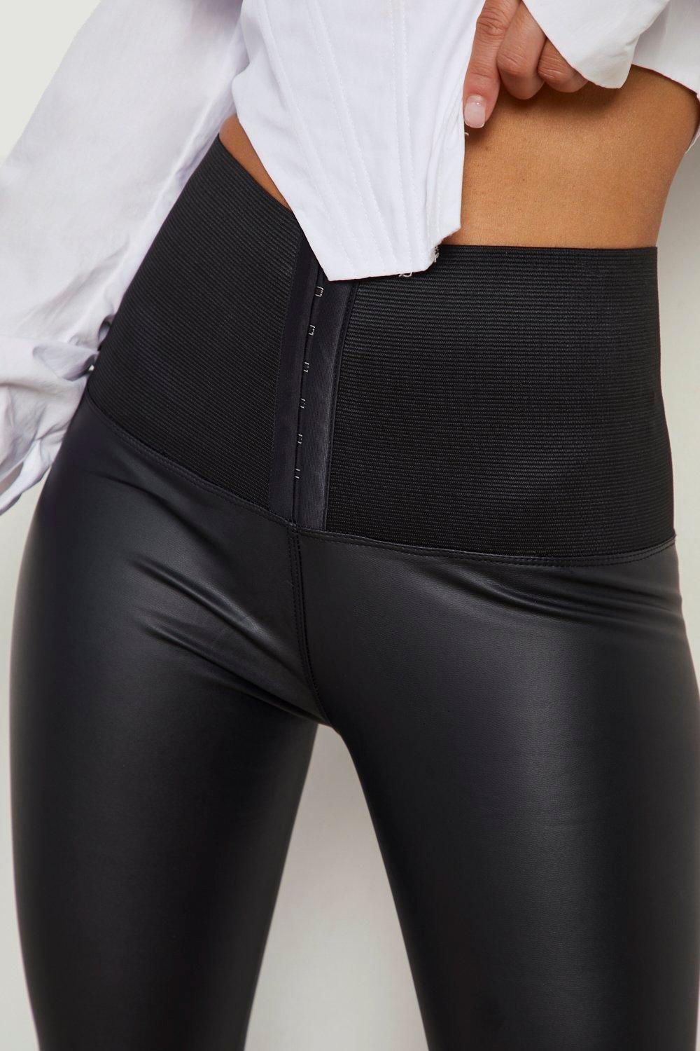 New Look Petite faux leather leggings in black