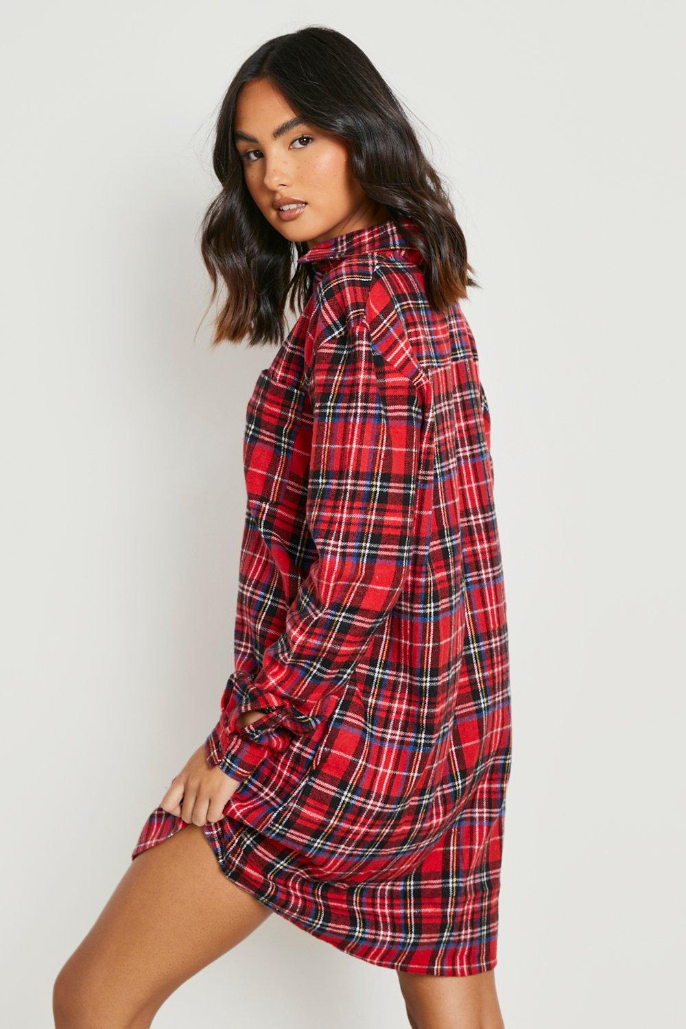 Next red check store dress