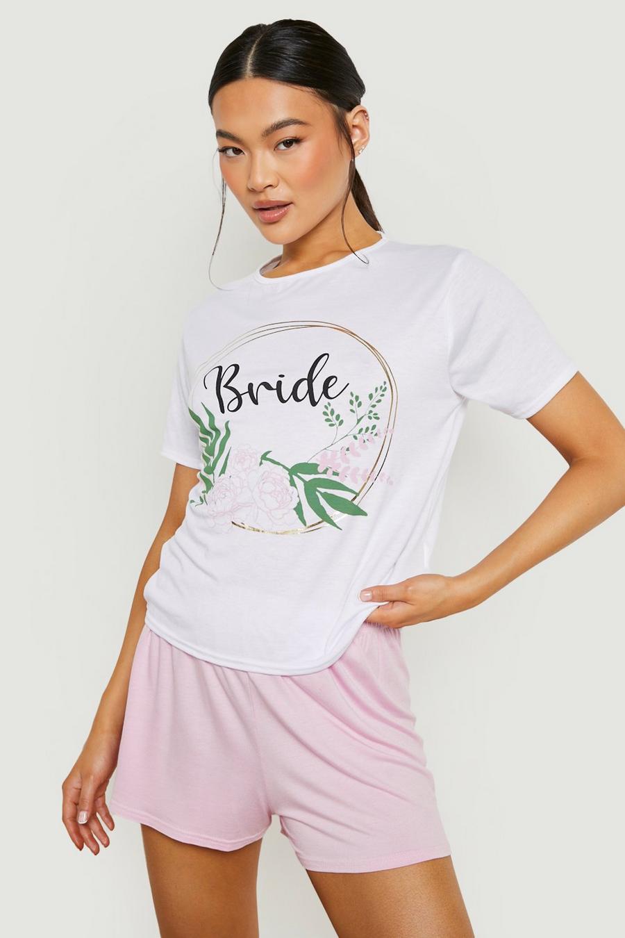 Bride Pyjama Shorts-Set, White image number 1