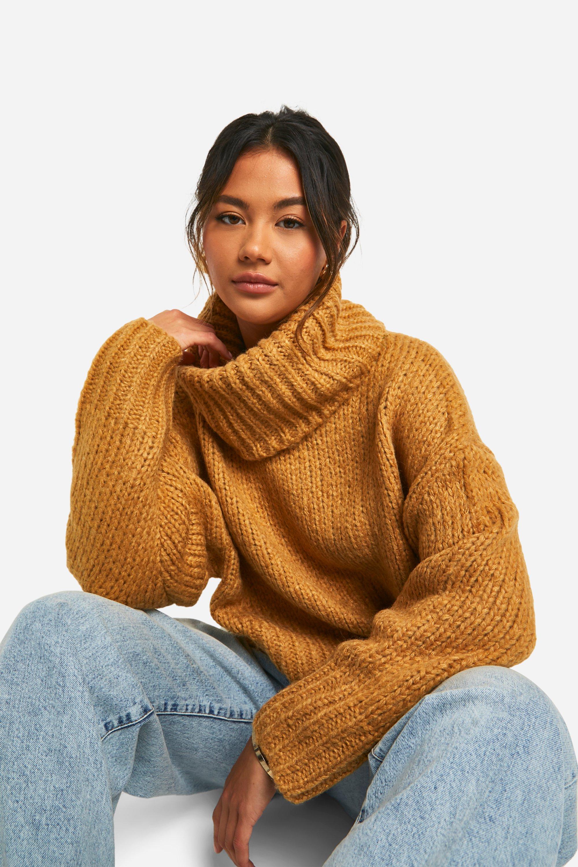 Camel cropped jumper sale