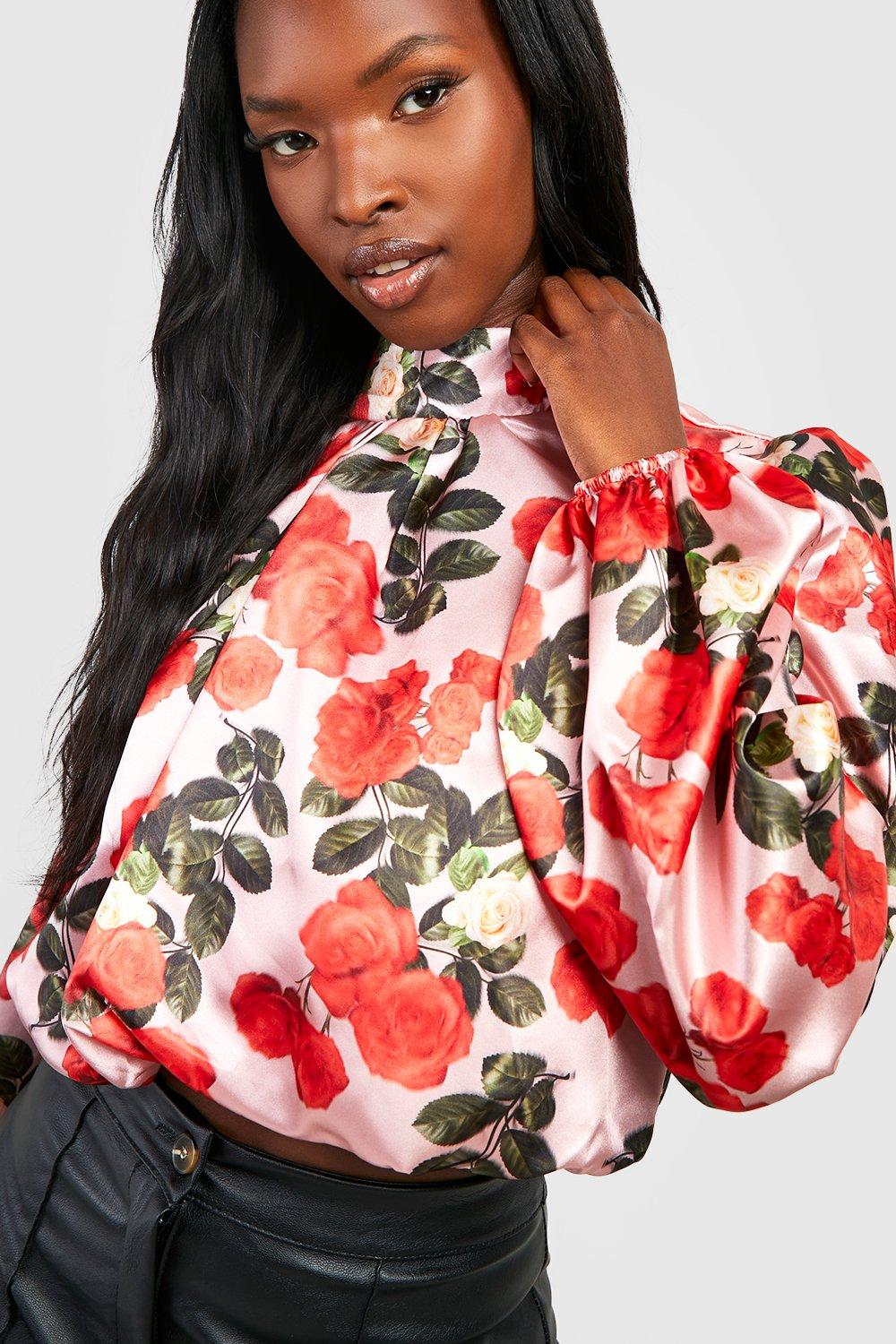 crop top balloon sleeve