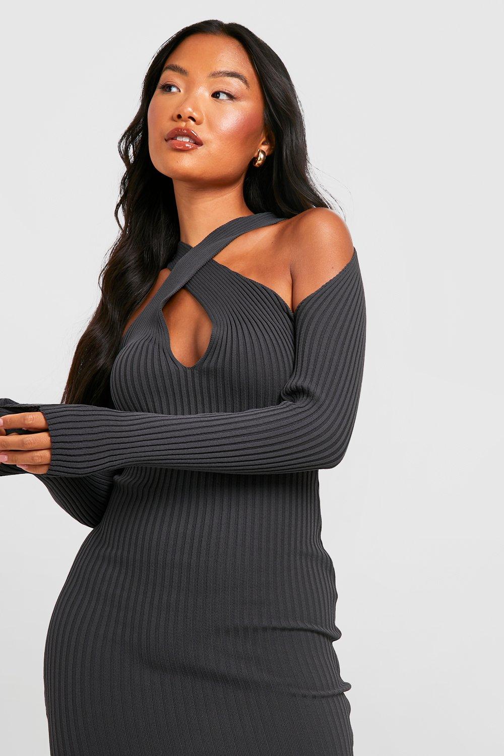 Charcoal midi dress best sale