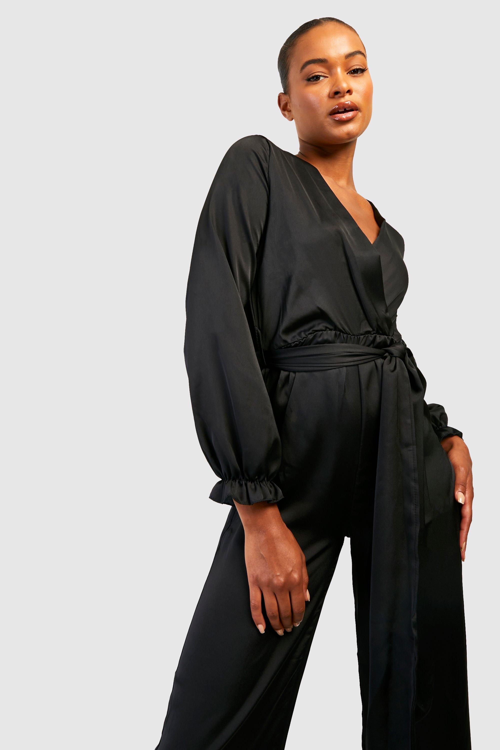 Boohoo store wrap jumpsuit