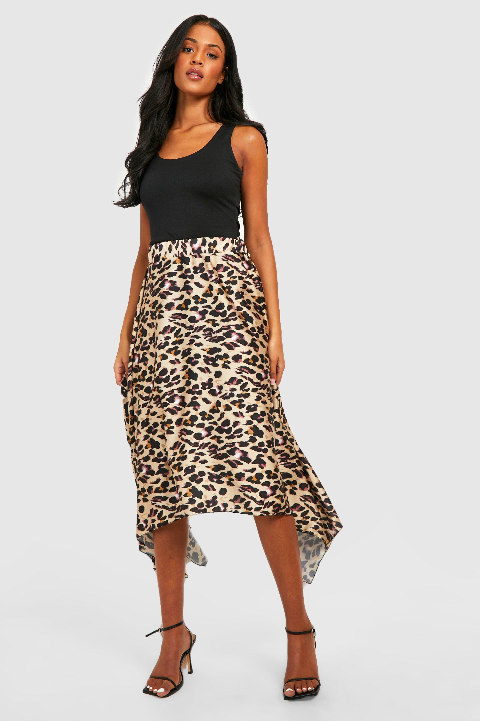 Leopard print outlet maxi skirt satin