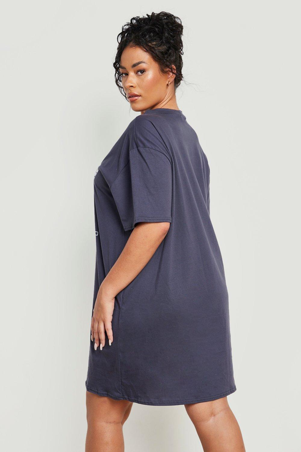 Plus size slogan t shirt dress online