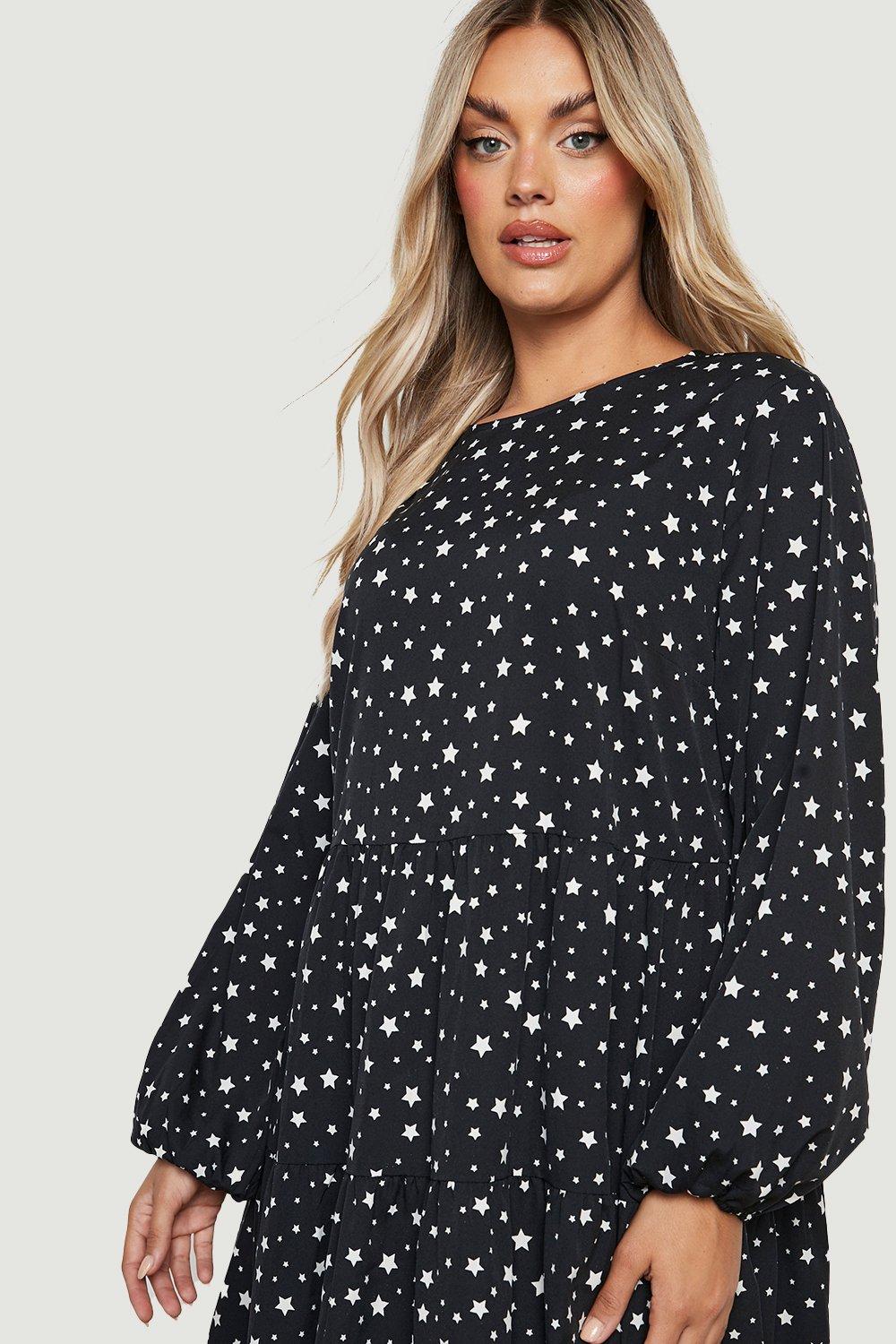 Boohoo black star outlet dress