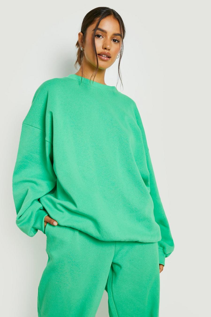 Green verde Basic Oversized Sweater 