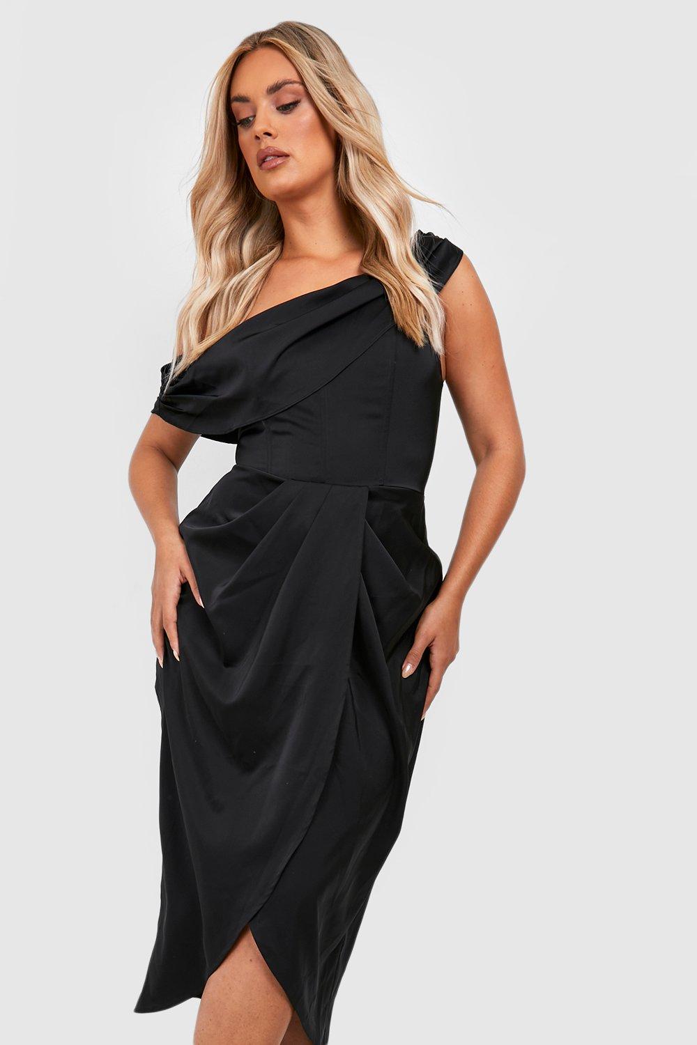 Boohoo wrap 2024 dress plus