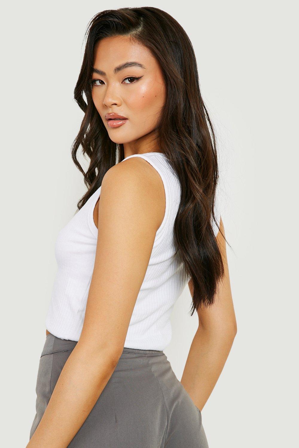 トップス Lamrof Boro Slanted Sleeveless - white Lamrof Boro Slanted Sleeveless - white