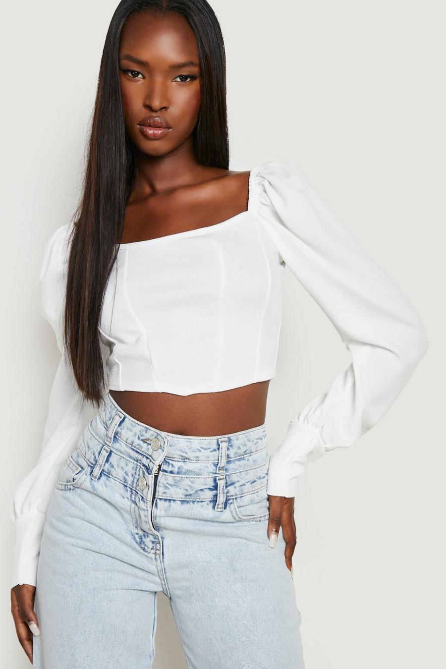 Beverly Long Sleeve Top White