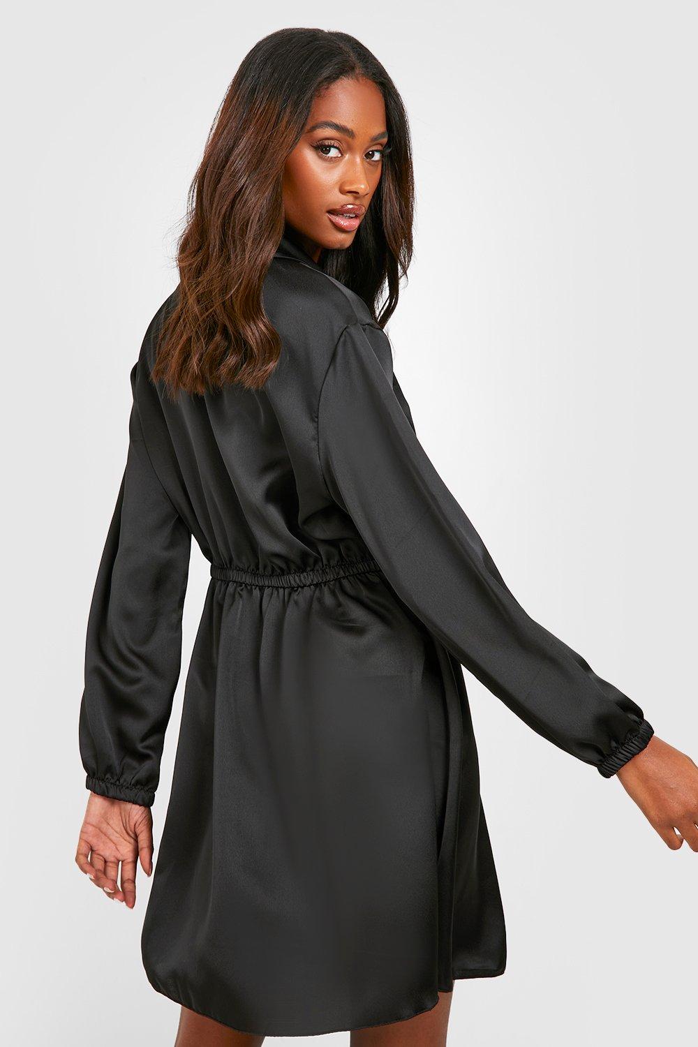 Black utility shirt dress sales