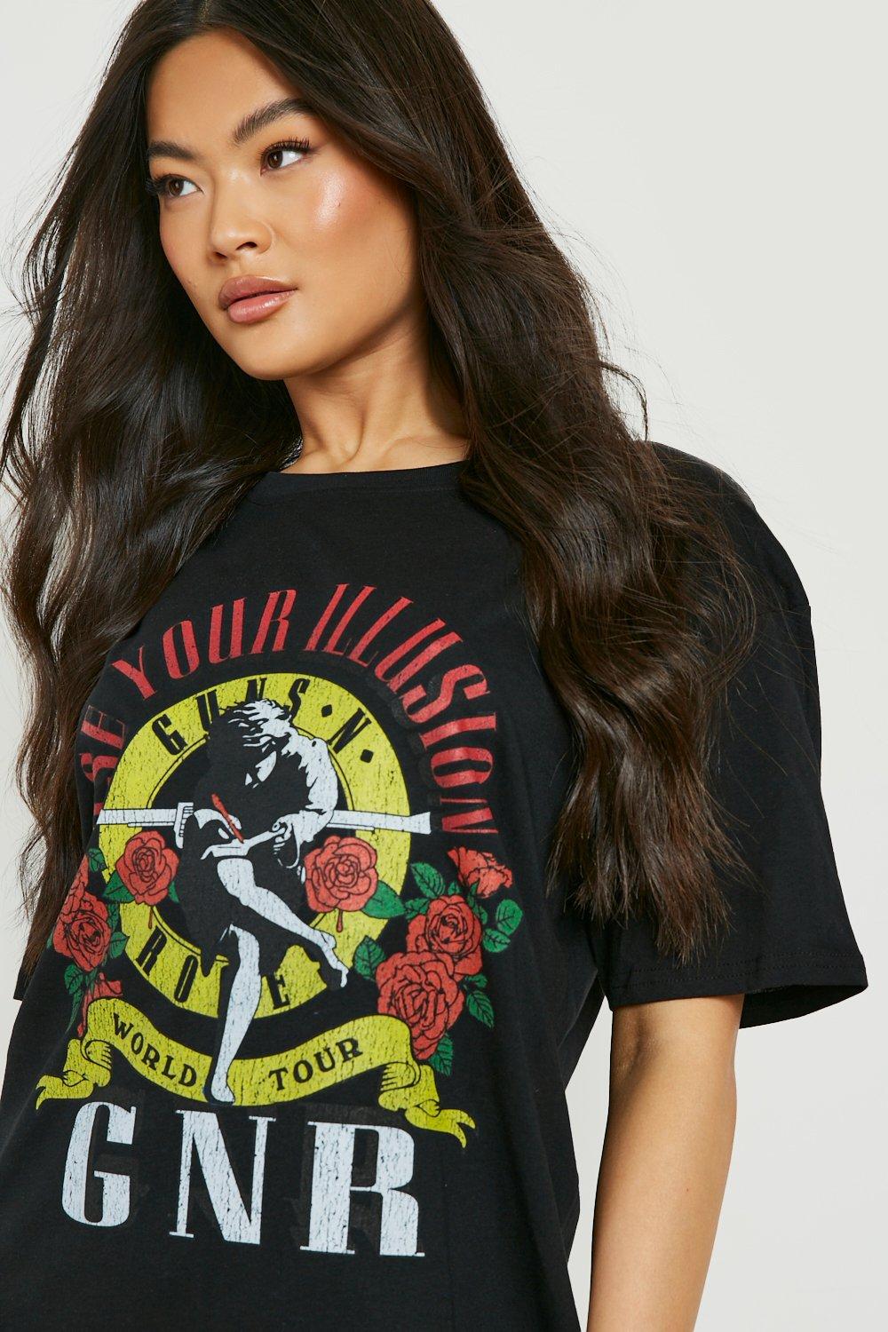 Guns N Roses License Print T-shirt Dress | boohoo