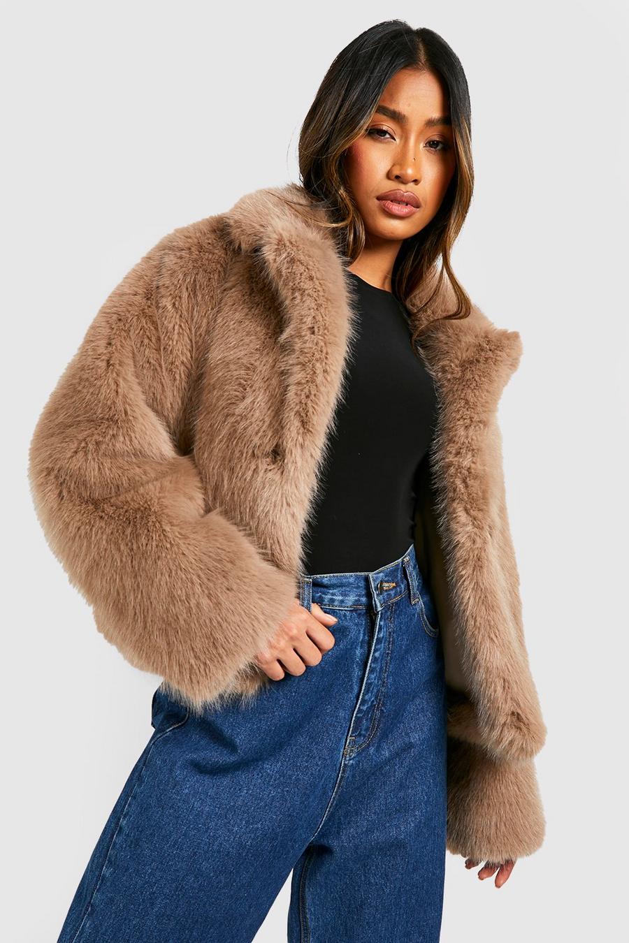Mink brown Premium Oversized Short Faux Fur Coat  image number 1