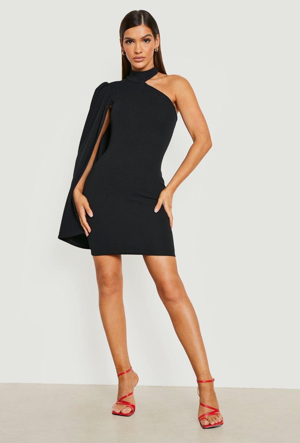 Black cape mini sales dress