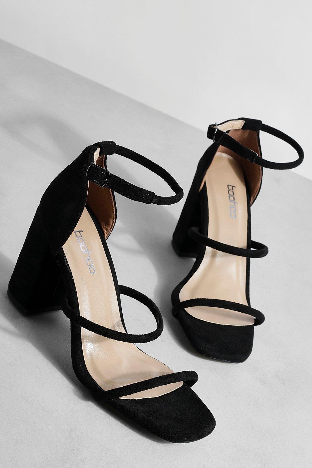 Boohoo black hot sale block heels