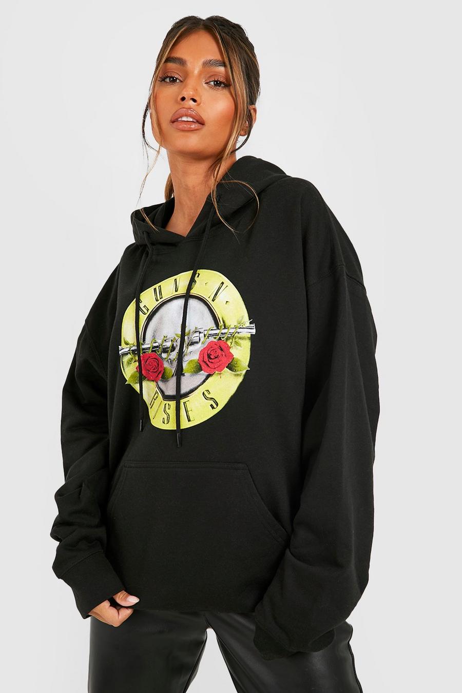 Black Guns N Roses Oversized hoodie image number 1