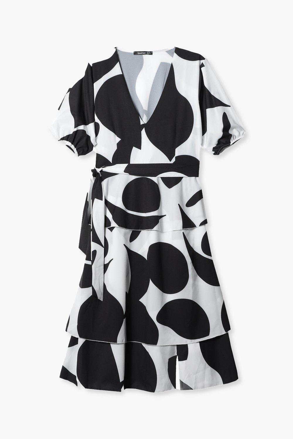 Printed clearance belted dress