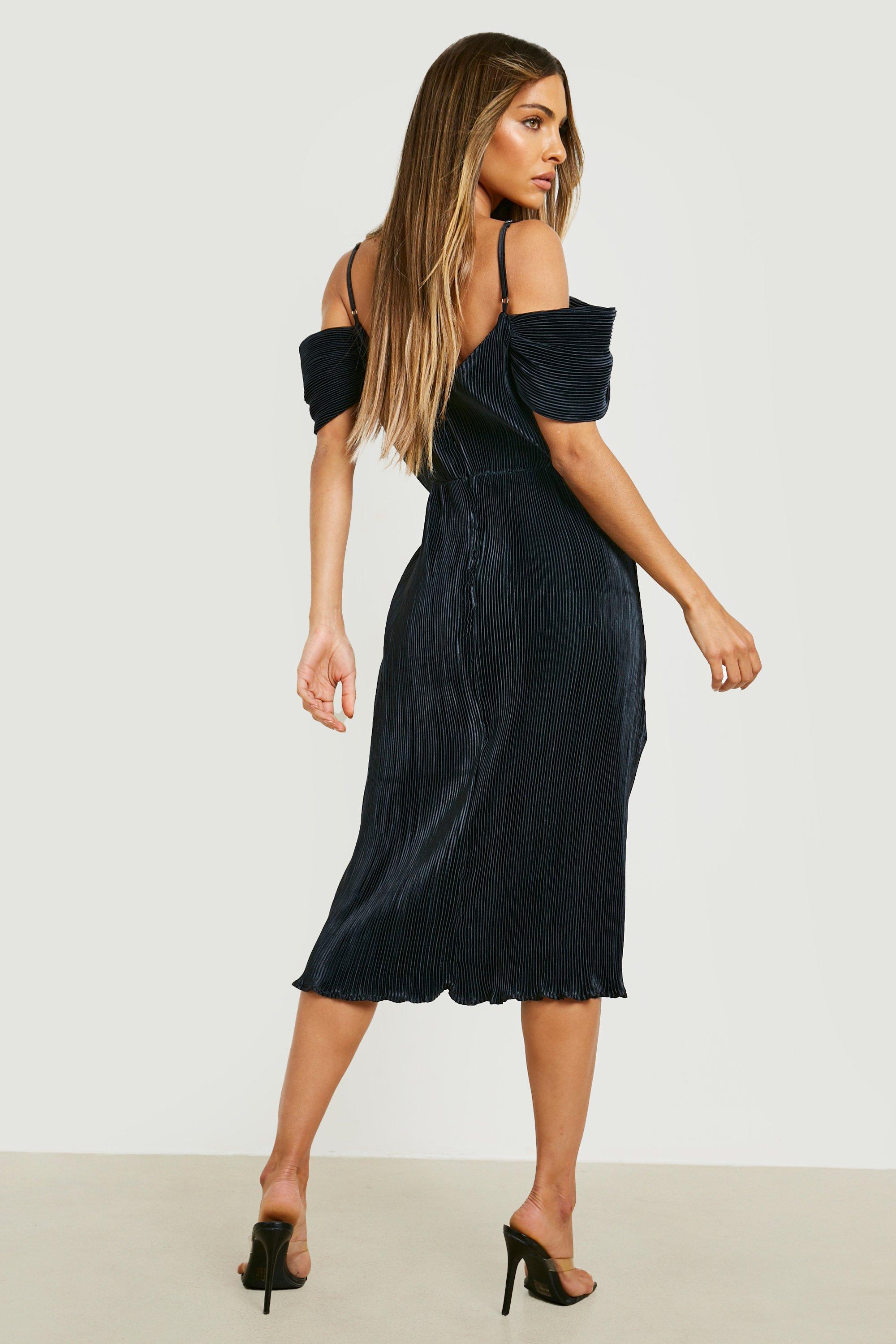 Cold shoulder wrap discount dress