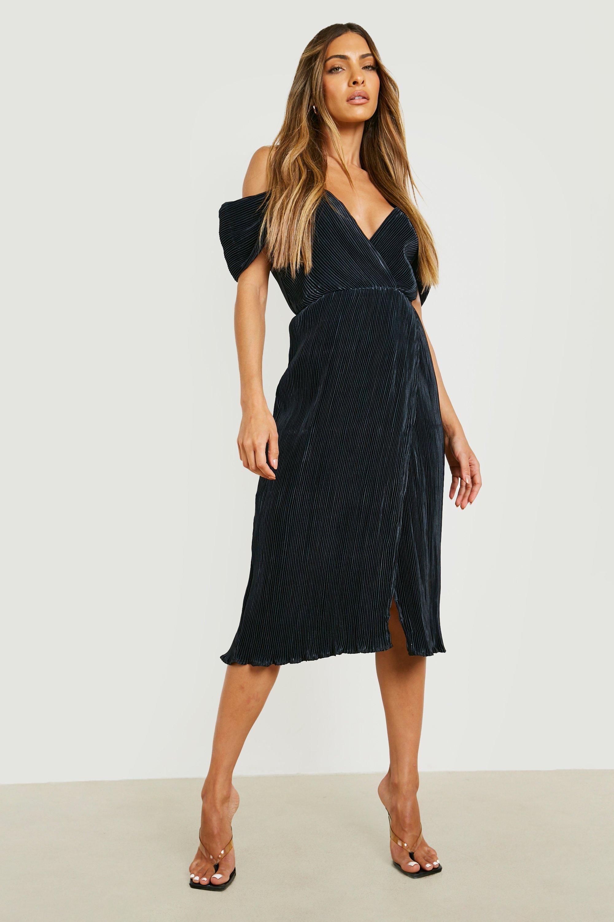 Cold shoulder wrap outlet dress