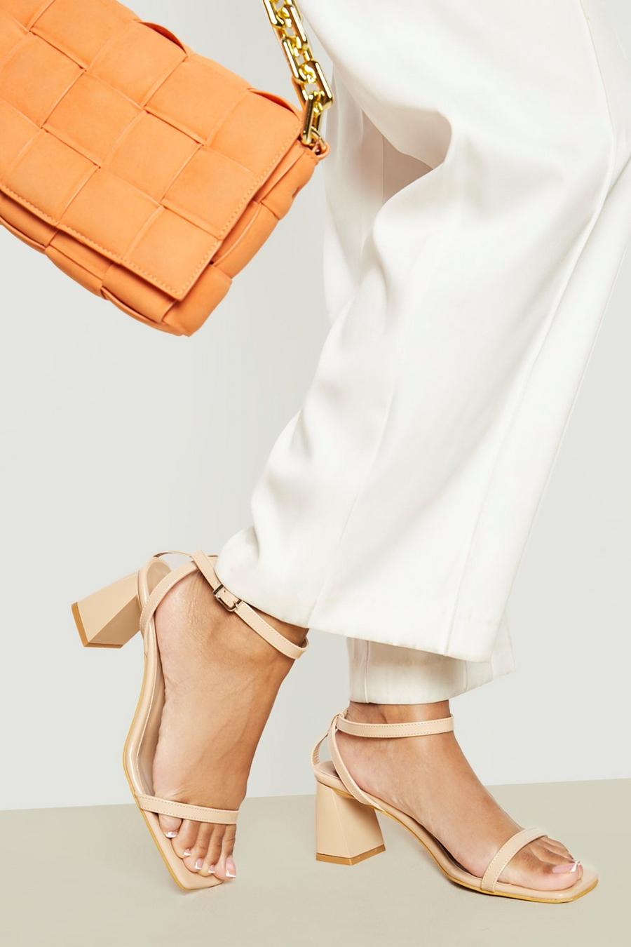 Nude Wide Fit Two Part Block Heel  image number 1