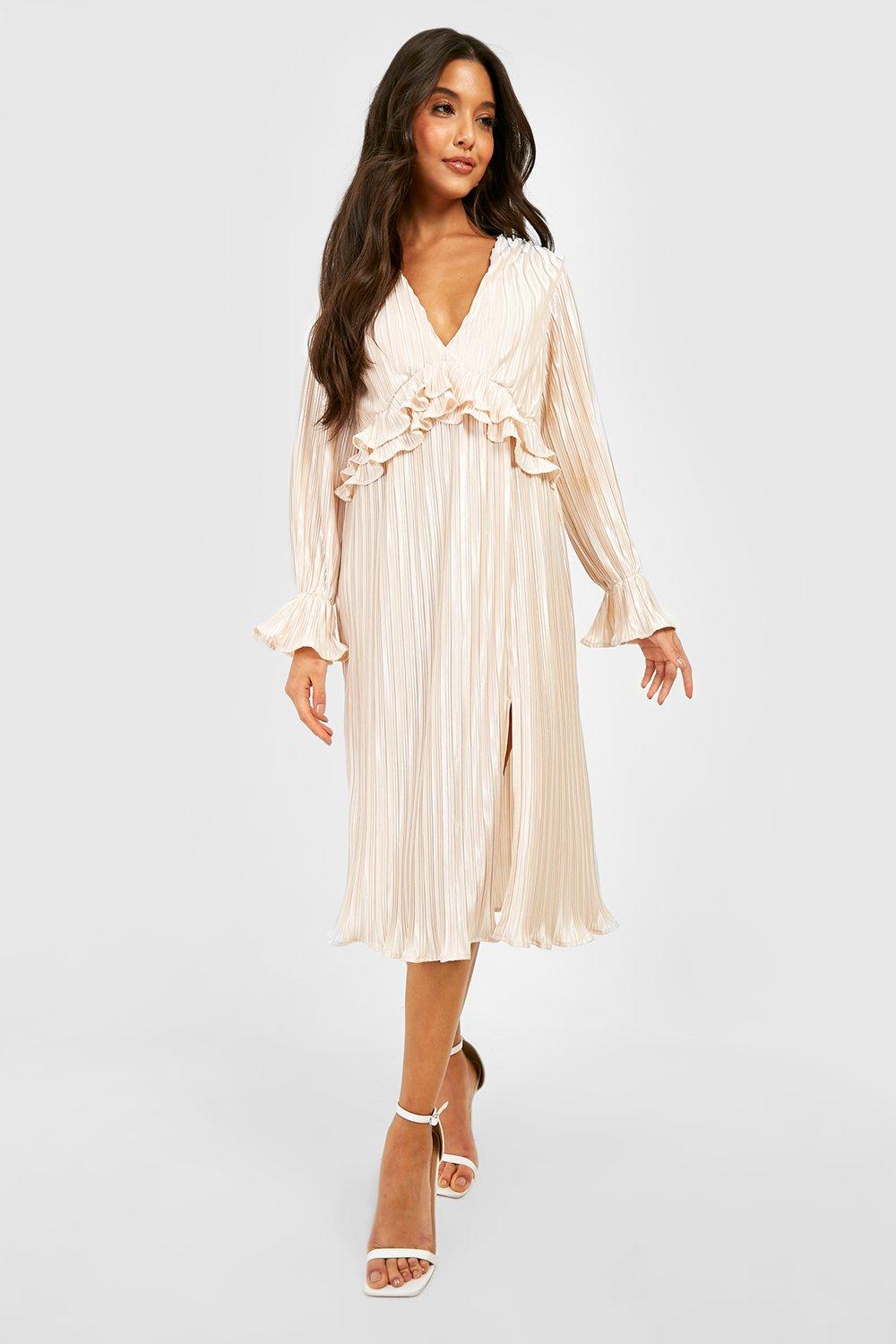 Boohoo plunge midi clearance dress