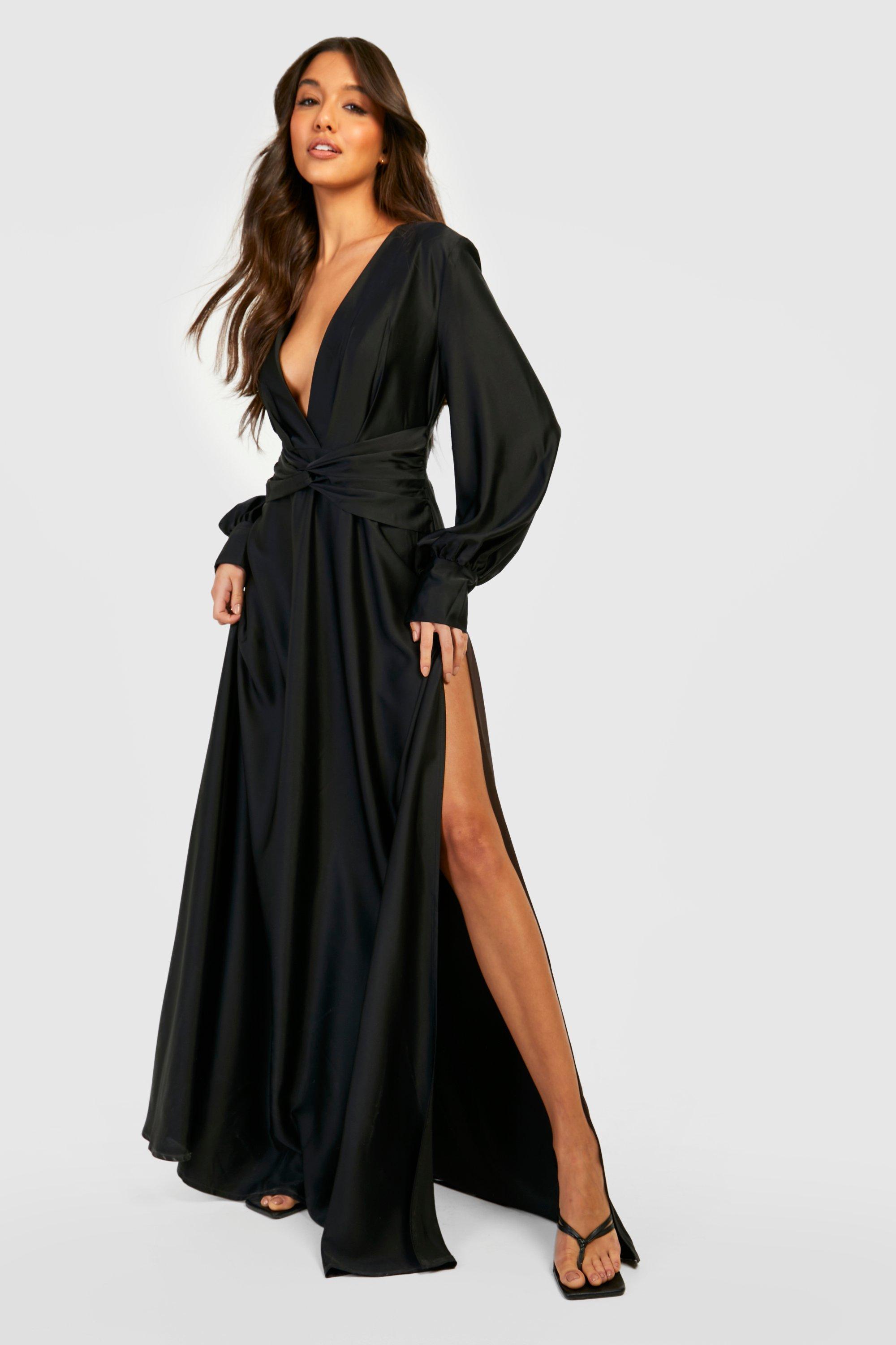 Boohoo satin clearance maxi dress