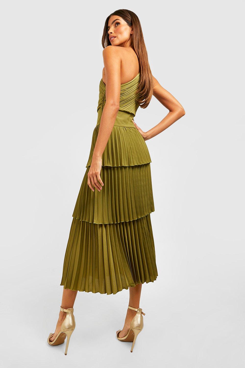 Frill pleated outlet dress