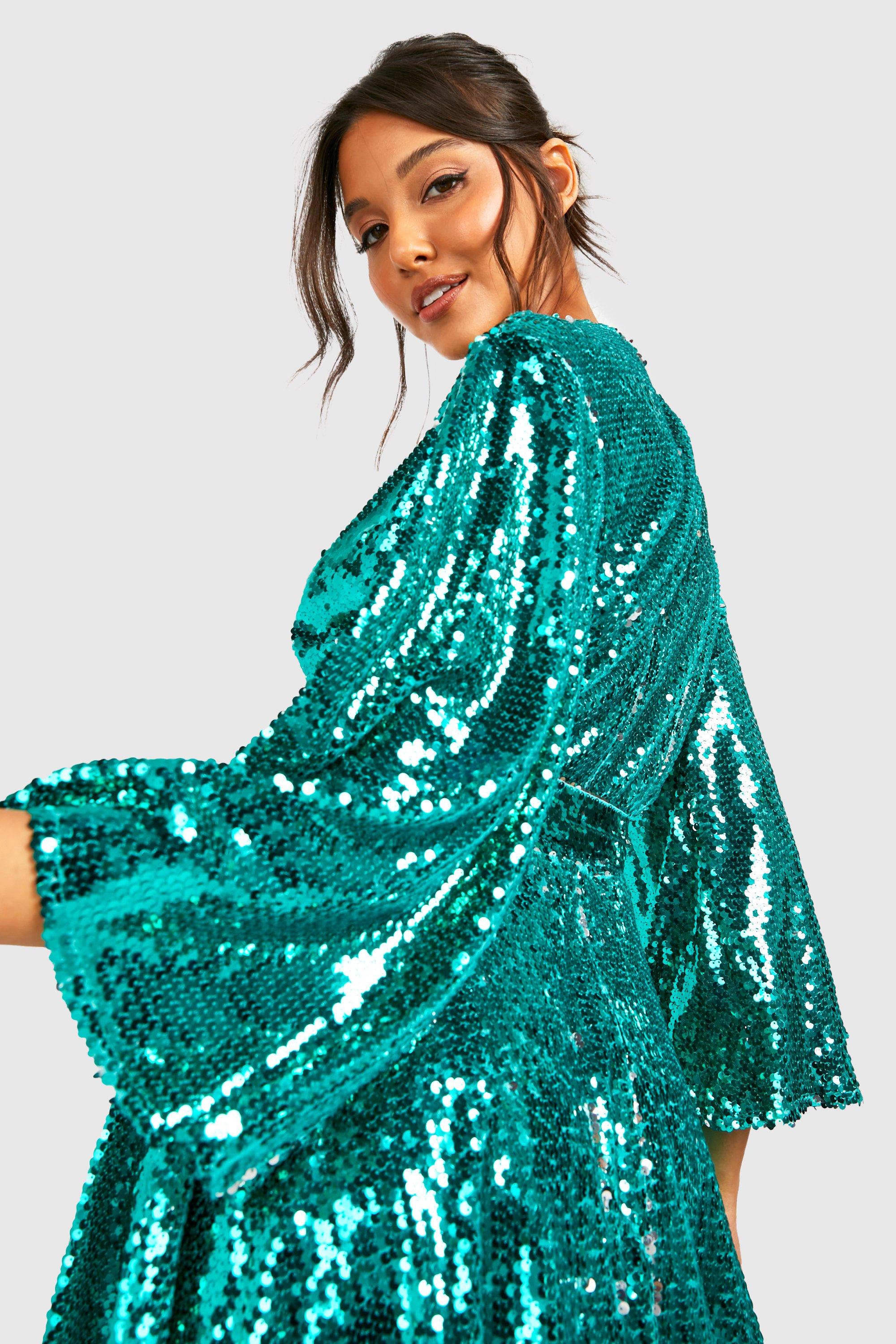 Boohoo curve sequin on sale dress