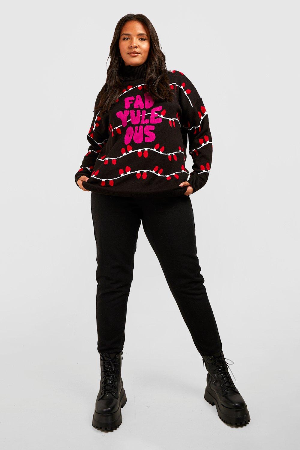 Plus Fab Yule Us Roll Neck Christmas Jumper boohoo
