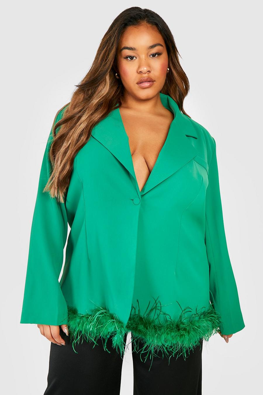 Grande taille - Blazer à plumes, Green image number 1