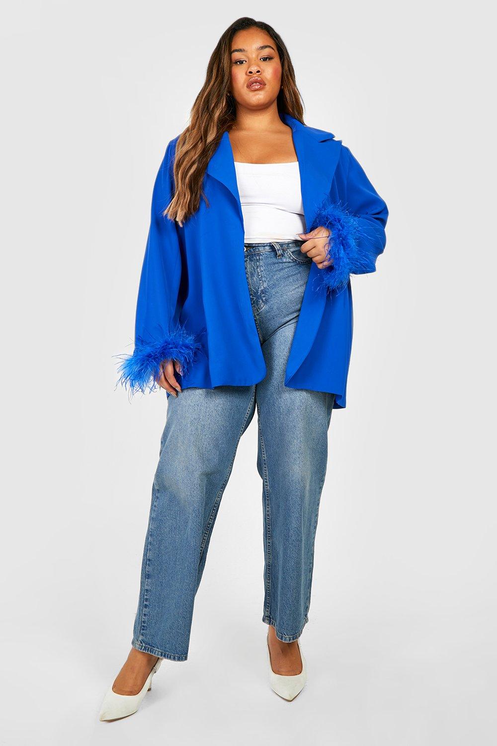 Plus size feather jacket best sale