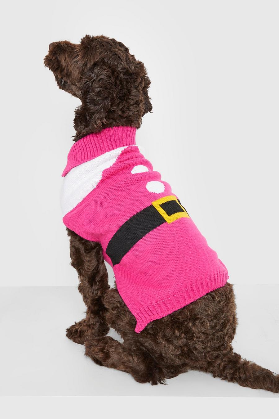 Jersey navideño para perro con estampado de Papá Noel, Hot pink image number 1