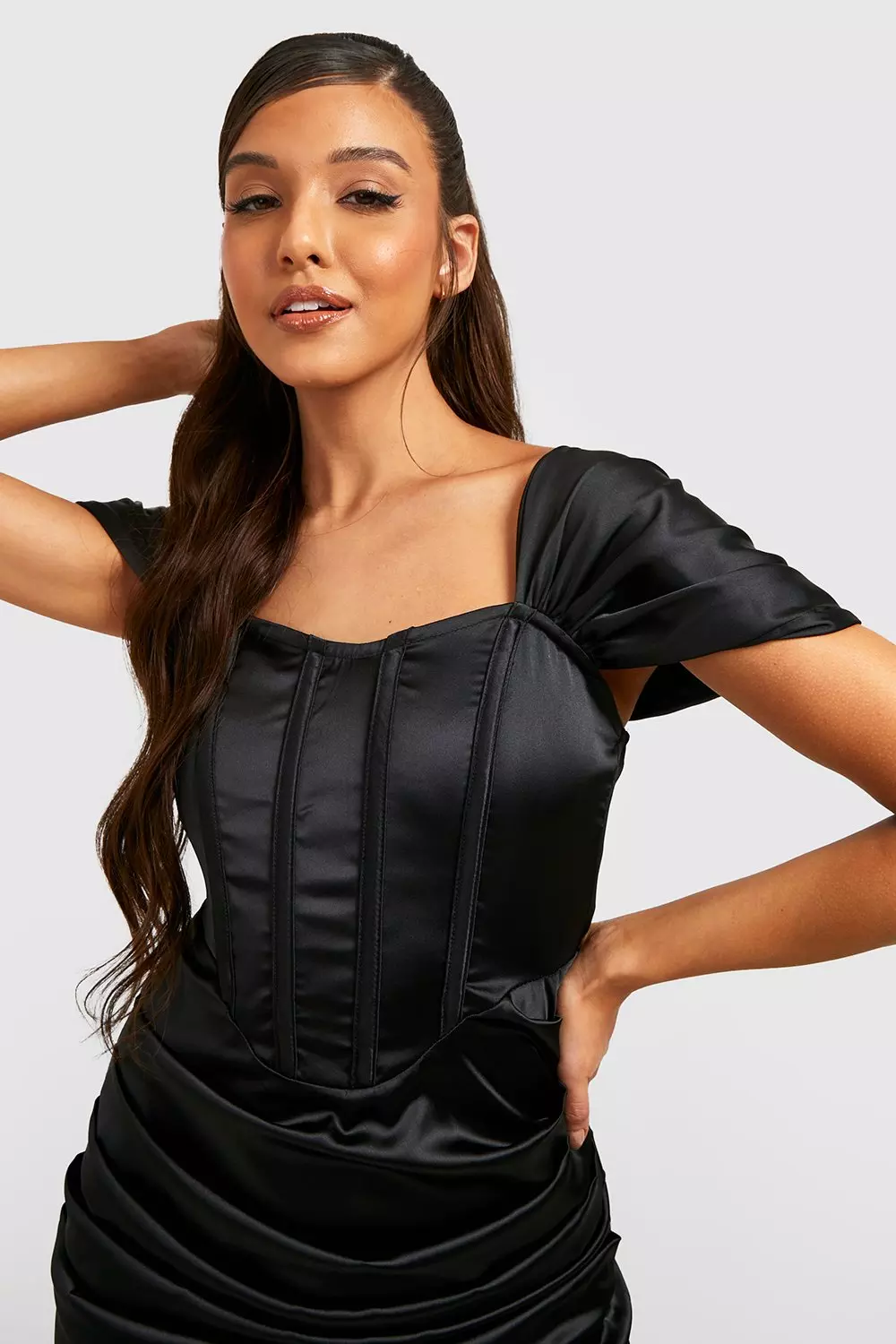 Plt black best sale satin dress